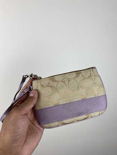 Coach Bramble Rose Small Wristlet F56027 Purple Floral Slim Pouch Bag - $31  - From Emmie