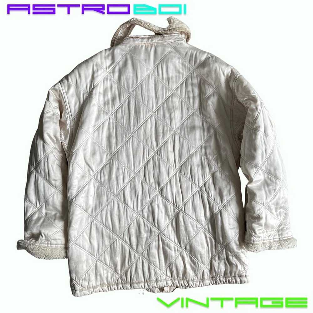 Rare × Vintage ALBERT NIPON 80s IVORY QUILTED COAT - image 4