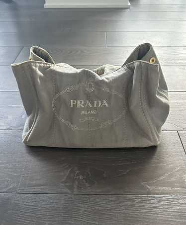 PRADA Denim Pattina Sottospalla Canvas Shoulder Bag Corda 1085900