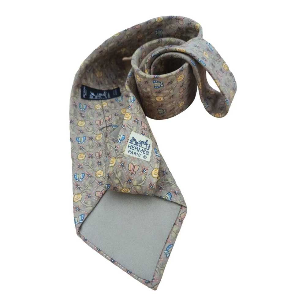 Hermes HERMÈS 7744 OA Floral Butterfly Silk Tie F… - image 8