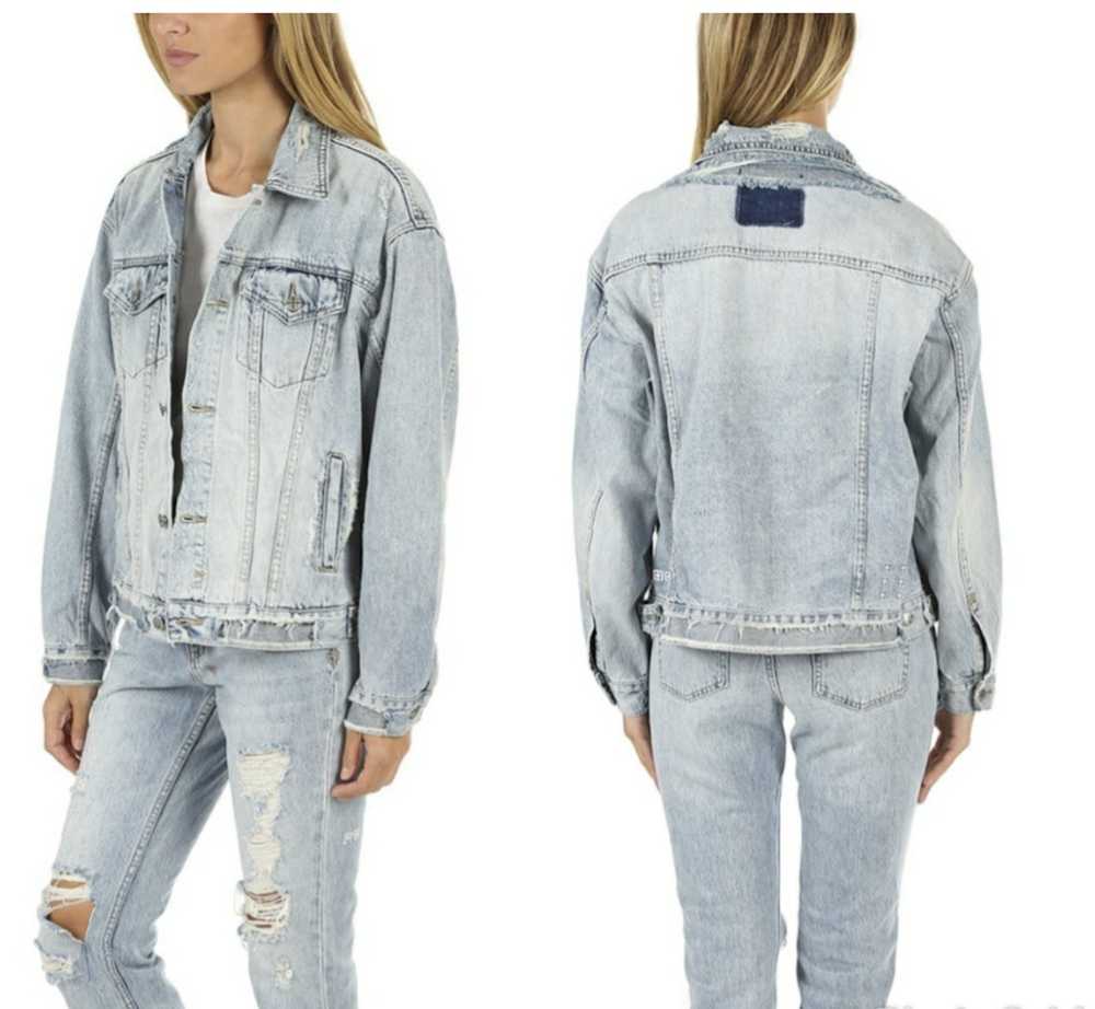 Ksubi Ksubi oversized distressed denim jacket - image 9