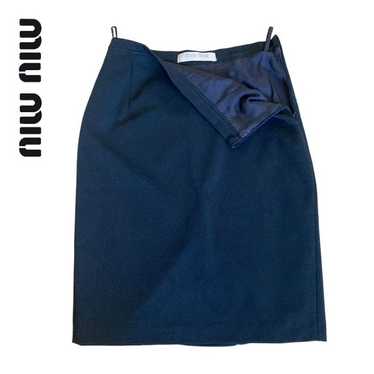 美品✨ 90’s miu miu Vintage Wool wrap Skirt vintage miu miu 90s bright red a-line mini skirt | eBay