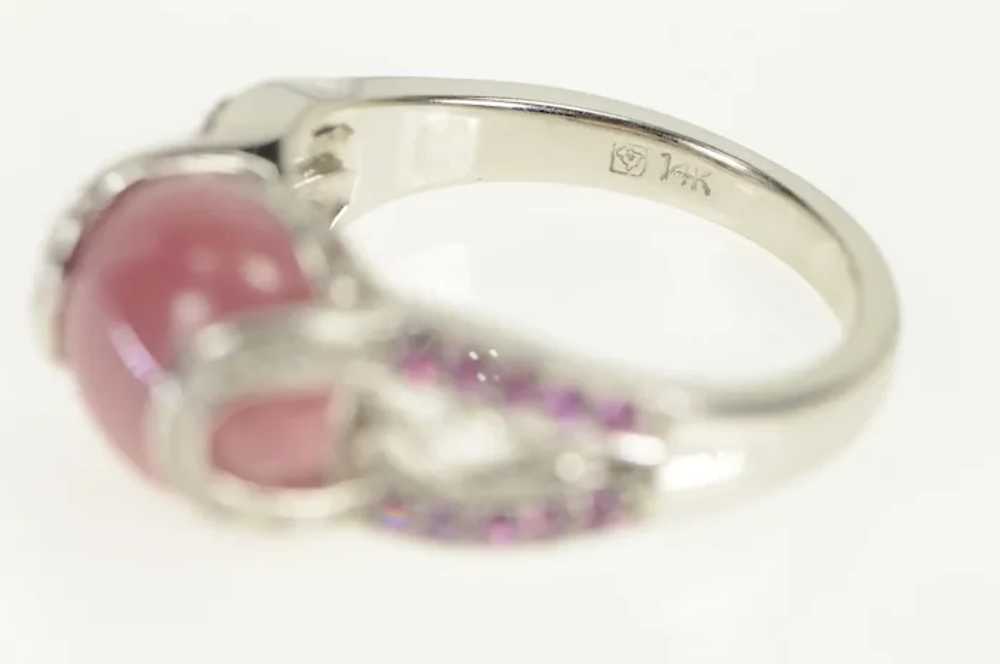 14K Rhodochrosite Diamond Sapphire Statement Ring… - image 3