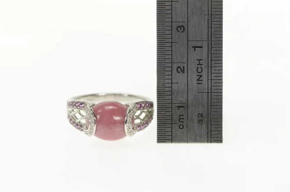 14K Rhodochrosite Diamond Sapphire Statement Ring… - image 4