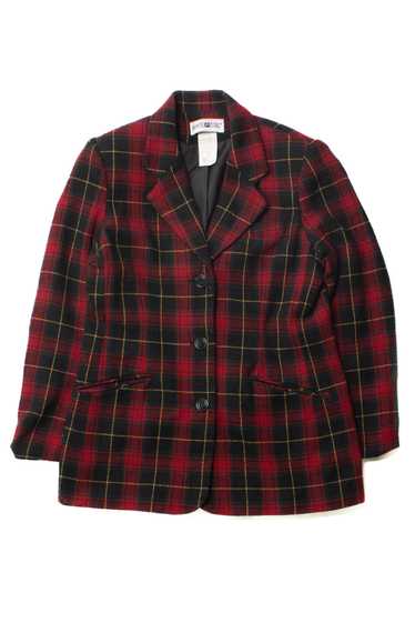 Vintage Red Plaid White Stag Blazer (1990s)