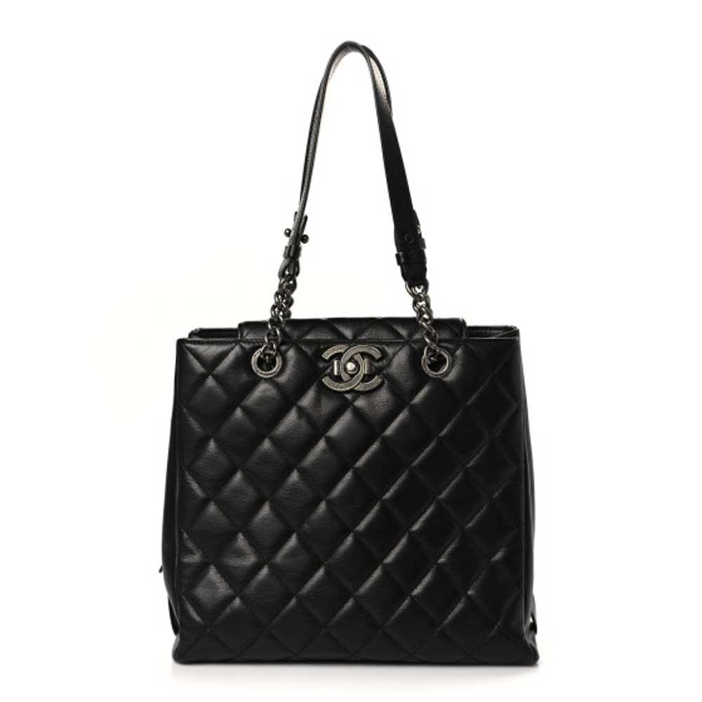 CHANEL Metallic Goatskin Quilted Small City Rock … - image 1