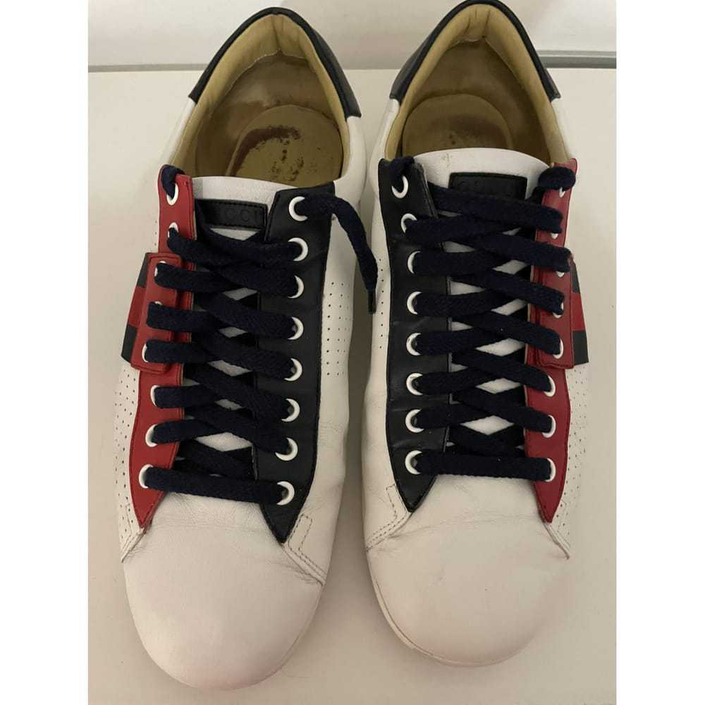 Gucci Web leather low trainers - image 8