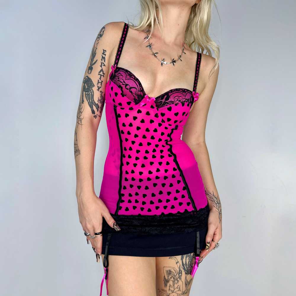 Hot Pink Heart Bustier (S) - image 1