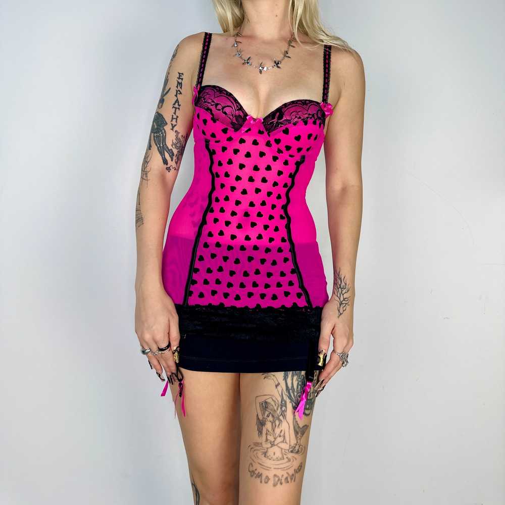 Hot Pink Heart Bustier (S) - image 4