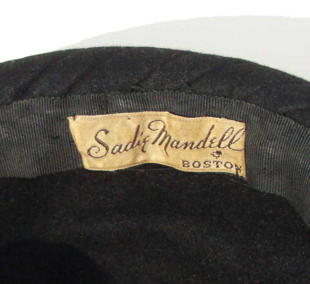 Vintage 40s Turban Hat Black & Blue Wool – Sadie … - image 5