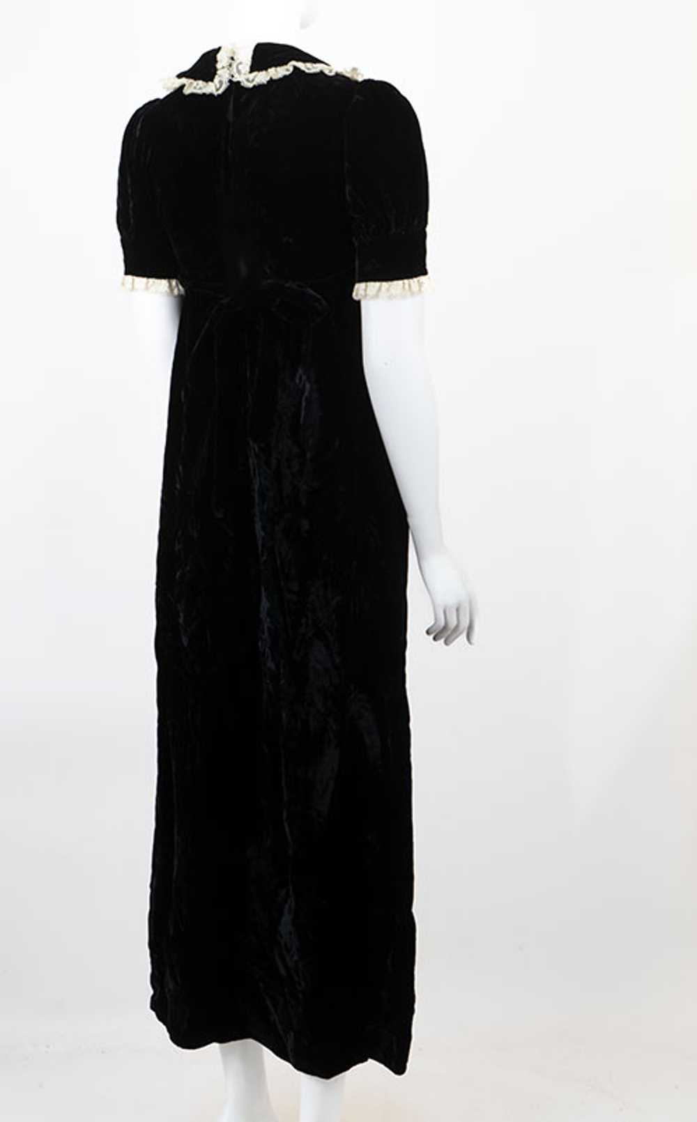 Mod 1960s Crushed Velvet NeoEdwardian Maxi Dress - image 3