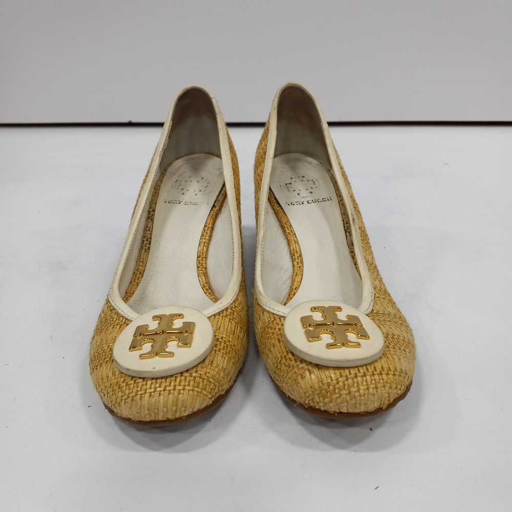 Tory Burch Brown Leather And Wood Wedge Heels Siz… - image 2