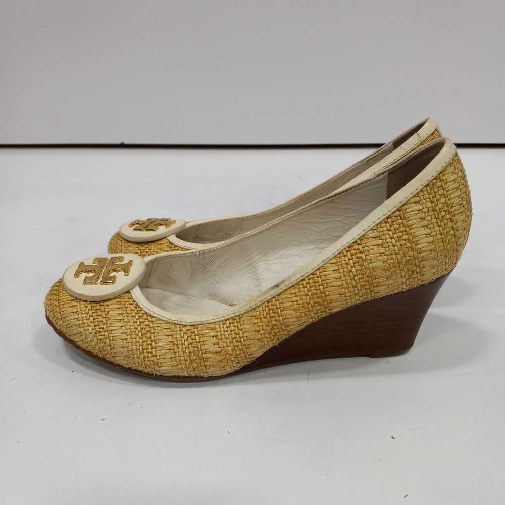 Tory Burch Brown Leather And Wood Wedge Heels Siz… - image 3