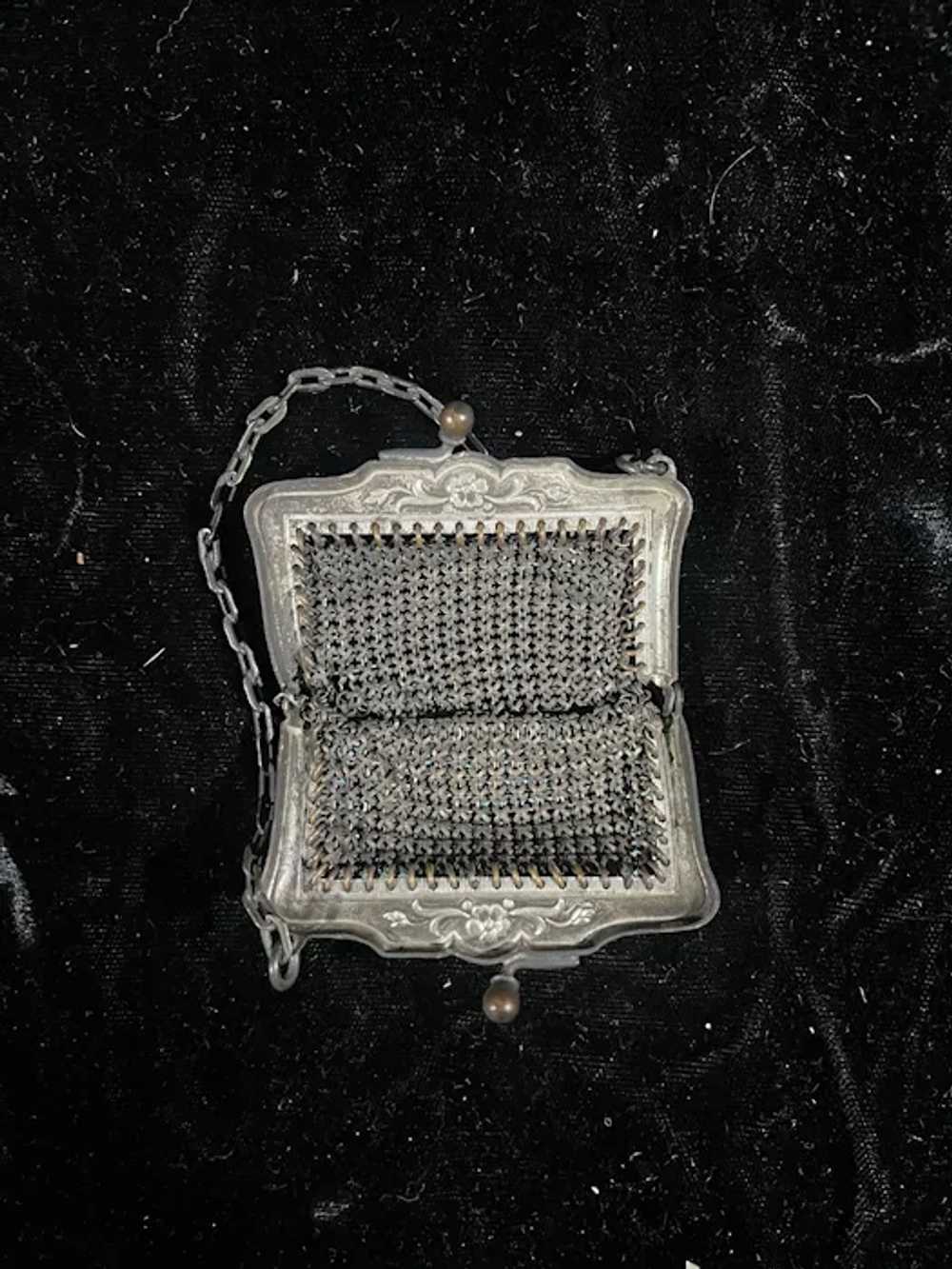 Small Blue Metal Chain Mail Coin Purse - image 6