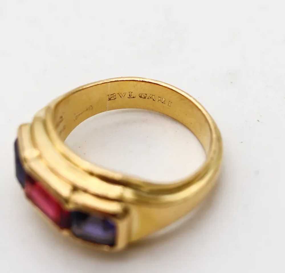 Bvlgari France Three Gems Ring In 18Kt Gold With … - image 7