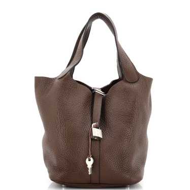 Hermès - Authenticated Picotin Handbag - Ostrich Beige Plain for Women, Never Worn