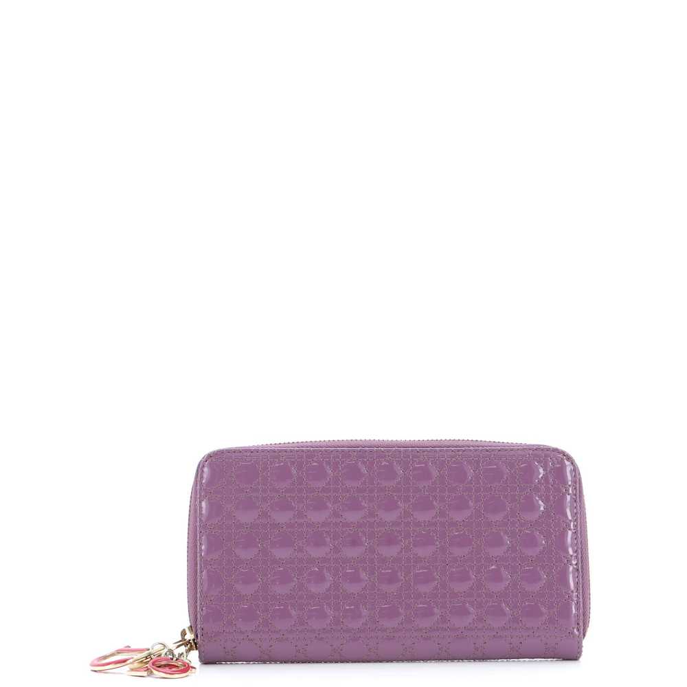 Christian Dior Lady Dior Zip Around Wallet Cannag… - image 1