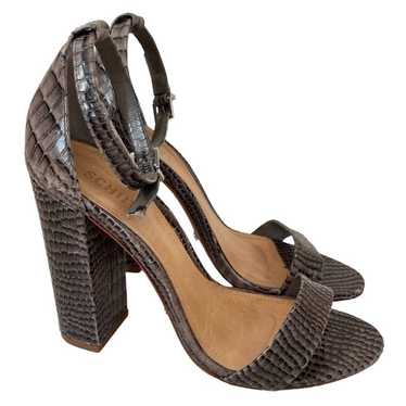 Schutz Schutz Enida Croco Embossed Leather Ankle S