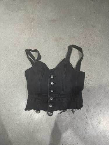 Ksubi KSUBI Black Denim Crop Top