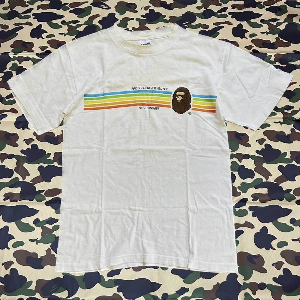 Bape Vintage Rainbow Stripe Anvil Tee - image 1