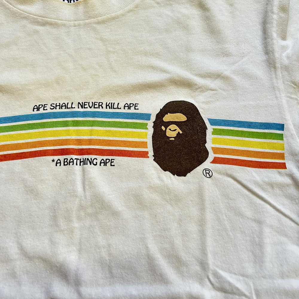 Bape Vintage Rainbow Stripe Anvil Tee - image 2