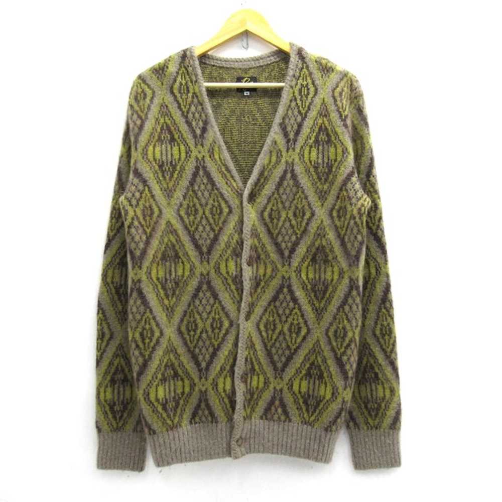 Needles Sweater Multicolor Mohair Cardigan Geomet… - image 1