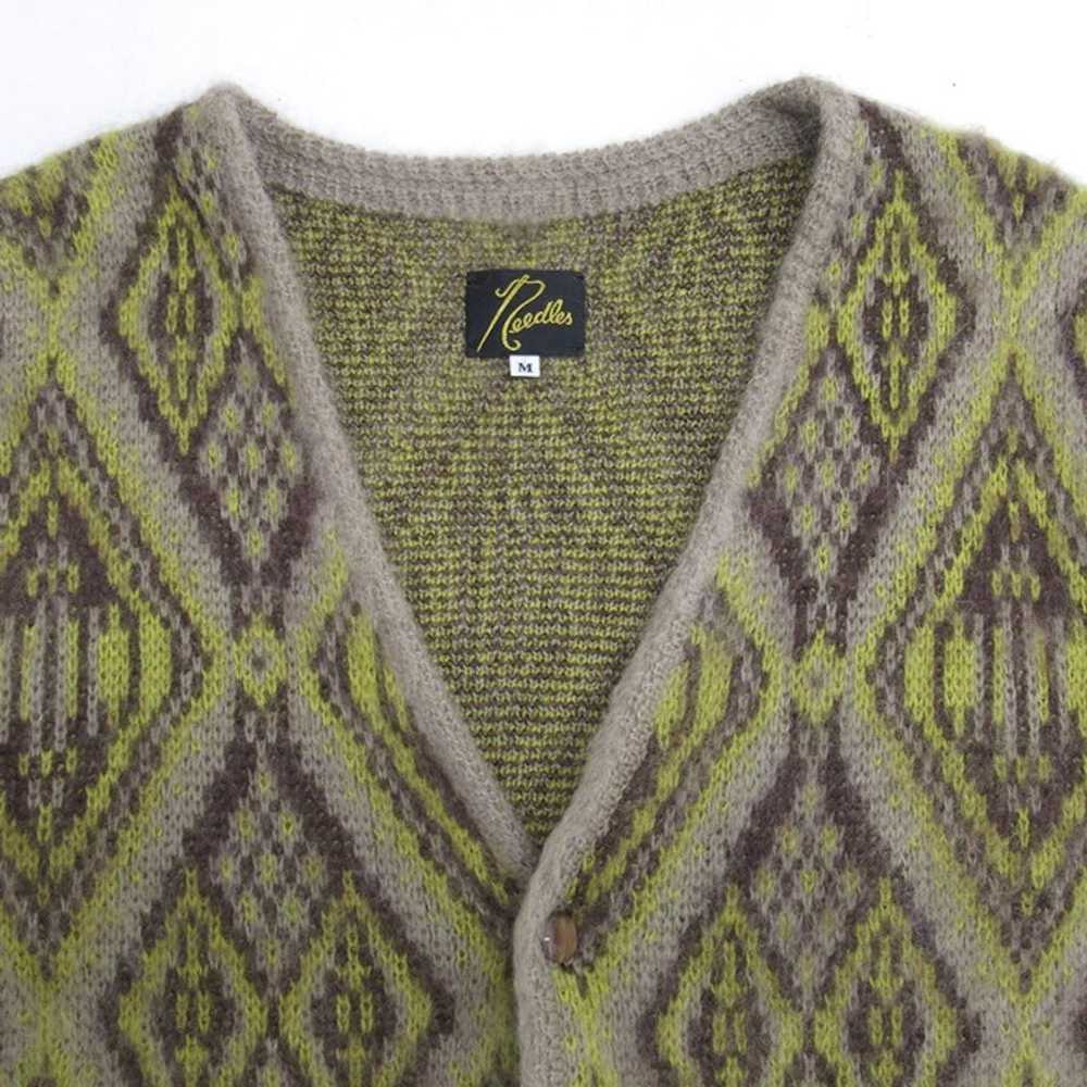 Needles Sweater Multicolor Mohair Cardigan Geomet… - image 4