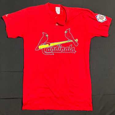 Majestic St Louis Cardinals Baseball T Shirt Womens Medium Red V Neck MLB
