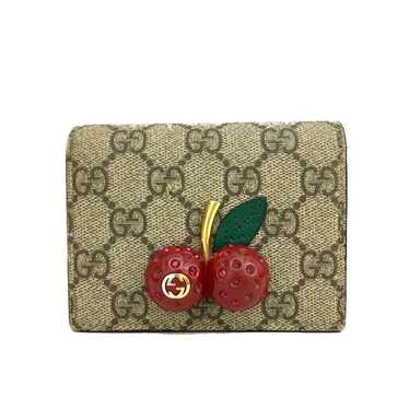 Gucci GUCCI Cherry GG Logo PVC Bifold Wallet