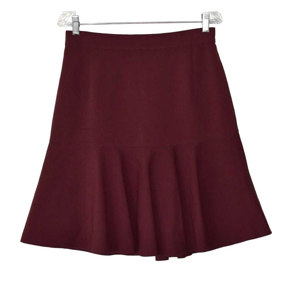 Akris A8 Auth AKRIS Burgundy Viscose Blend Flare … - image 1