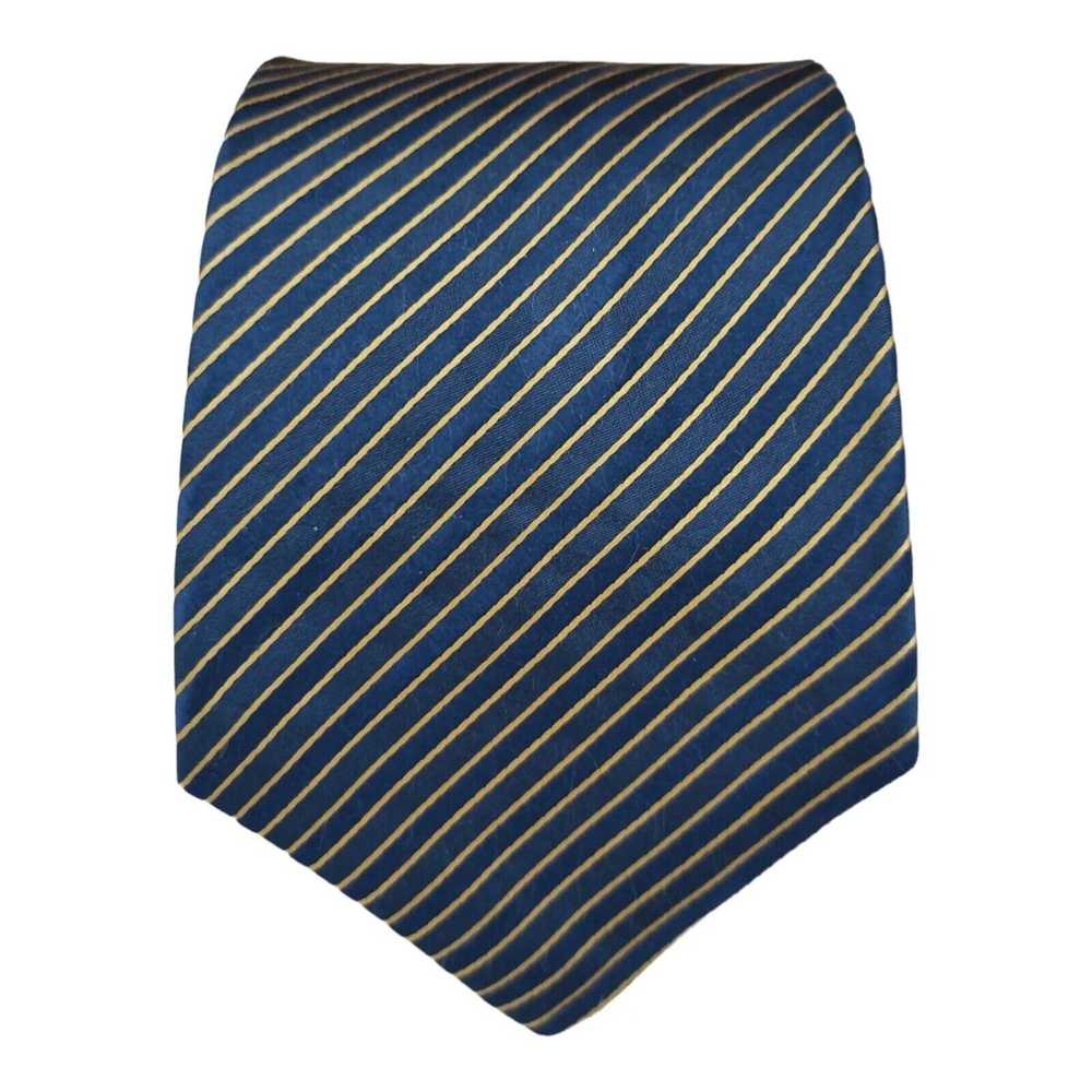 Kiton KITON NAPOLI 7FOLD Blue Striped Silk Tie IT… - image 1
