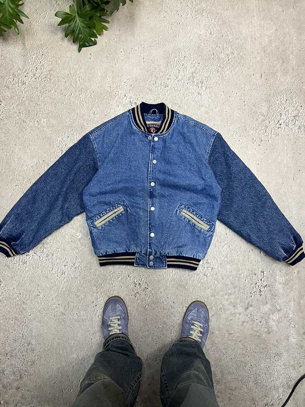 Gap × Varsity Jacket × Vintage VINTAGE Y2K Denim … - image 2