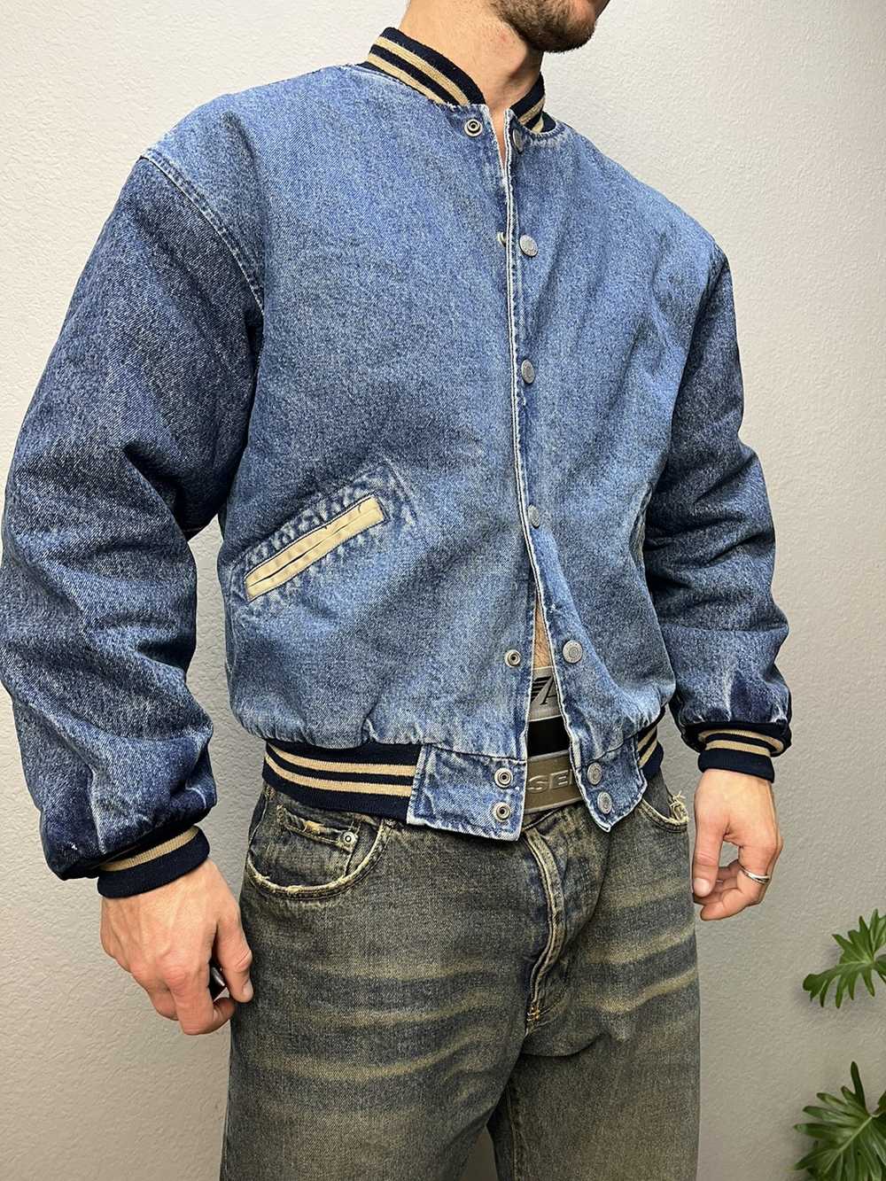 Gap × Varsity Jacket × Vintage VINTAGE Y2K Denim … - image 3