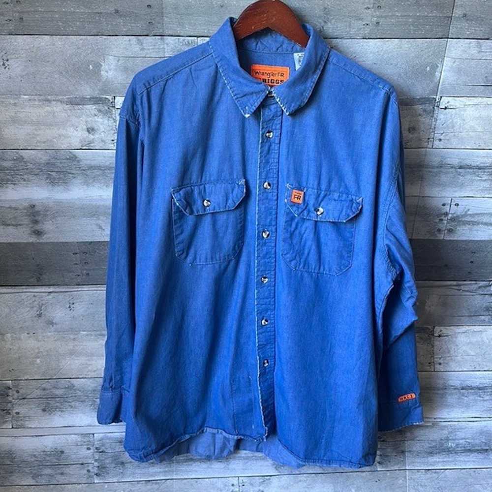 Wrangler WRANGLER FR RIGGS WORKWEAR BLUE BUTTON D… - image 1