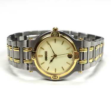 Gucci Gucci 9000M Gold Steel Cream Dial Watch Soli