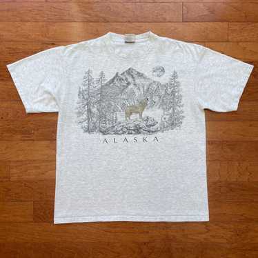 Vintage Vintage 1996 Alaska Wolf Art Animal Shirt - image 1