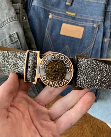vintage army leather belt - Gem