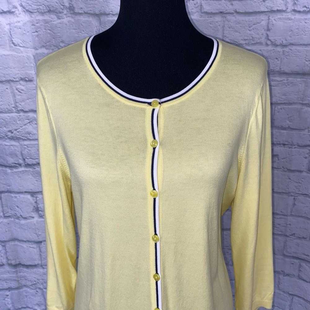 Other Talbots 3/4 sleeve Crewneck button down lig… - image 3
