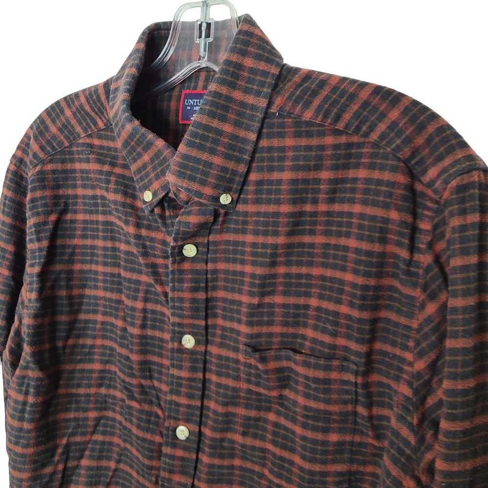 UNTUCKit UNTUCKit Mens M Brown Black Plaid Long S… - image 5