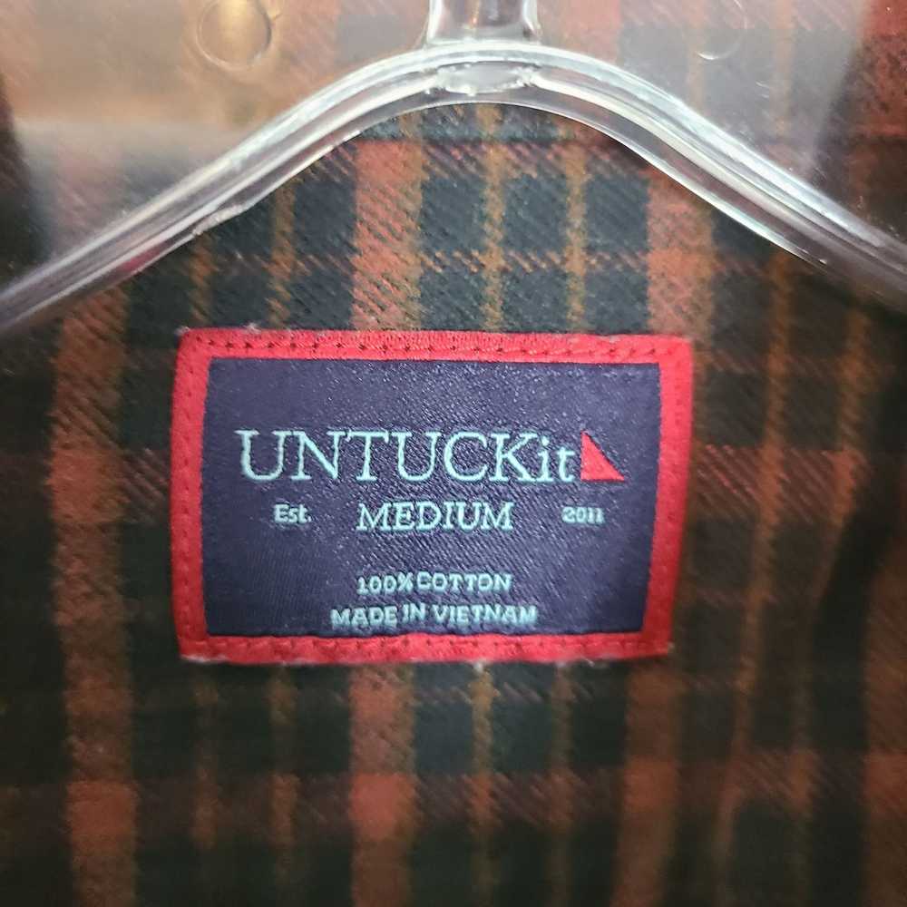 UNTUCKit UNTUCKit Mens M Brown Black Plaid Long S… - image 6