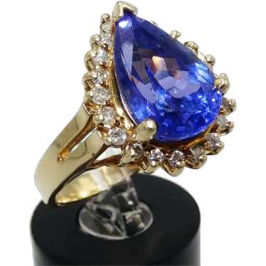 14K Gold Tanzanite & Diamond Ring - image 1