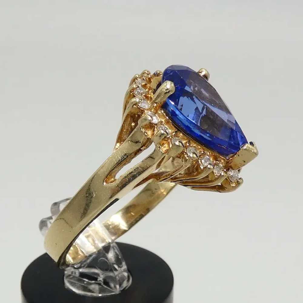 14K Gold Tanzanite & Diamond Ring - image 3