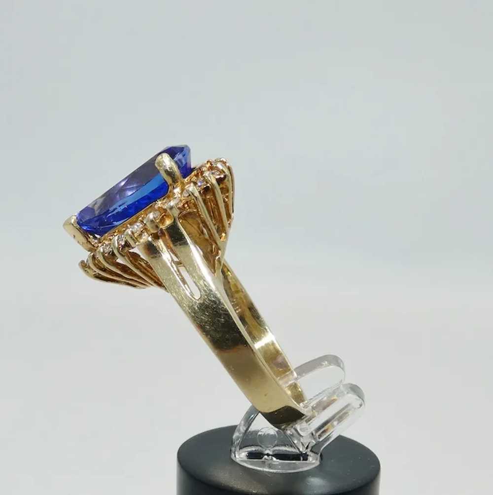 14K Gold Tanzanite & Diamond Ring - image 6