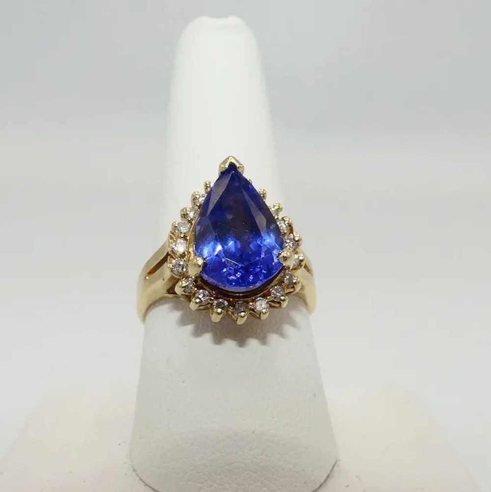 14K Gold Tanzanite & Diamond Ring - image 7