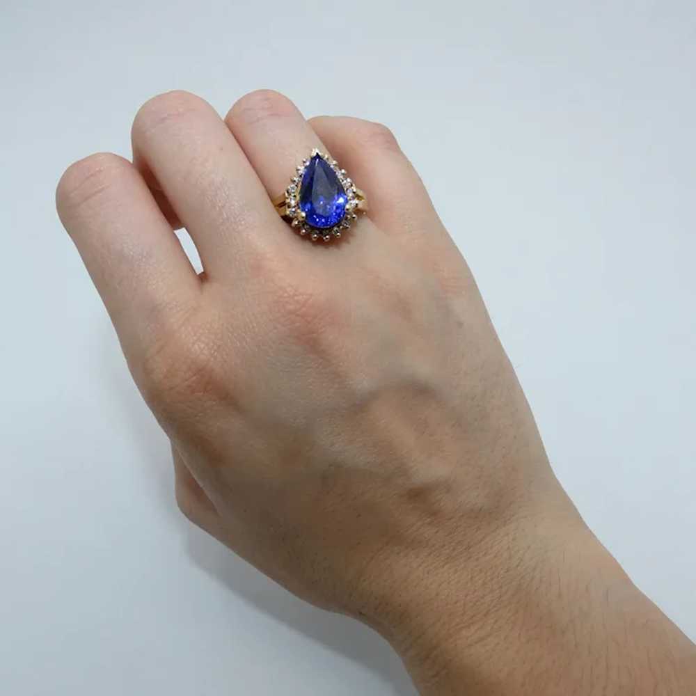 14K Gold Tanzanite & Diamond Ring - image 8