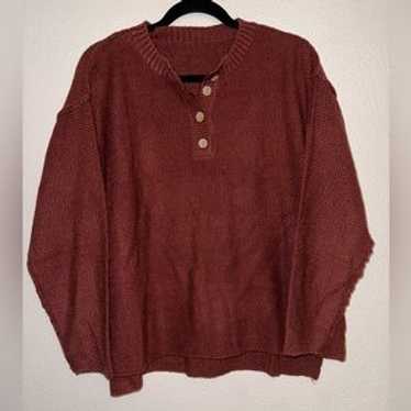 Rust Color Sweater, Size Small, Functioning Butto… - image 1