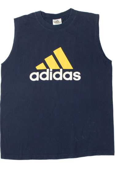 Navy Adidas Logo Muscle Tank Top