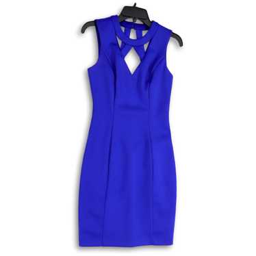 Guess Womens Blue Sleeveless Round Neck Cut Out B… - image 1