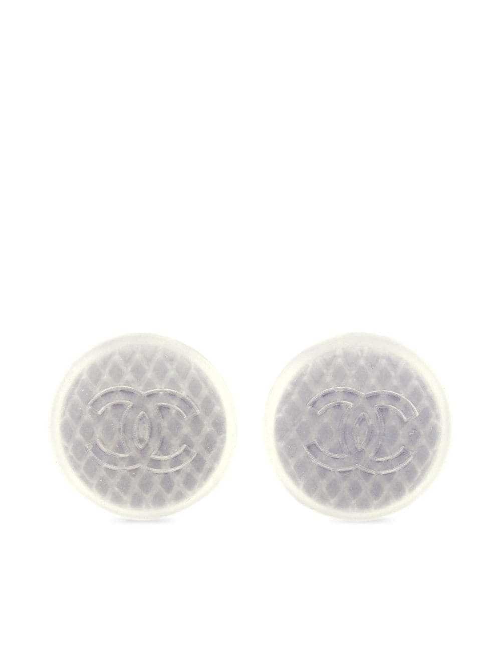 CHANEL Pre-Owned 1999 CC button clip-on earrings … - image 1