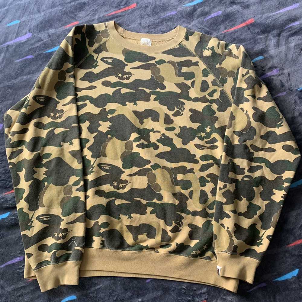 Bape × Kaws Bape x Kaws Bendy Camo Crewneck - image 1